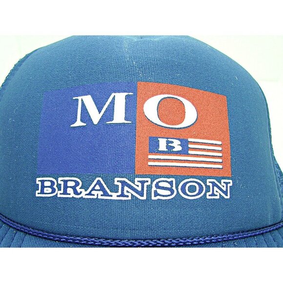 Vintage Branson Missouri Snapback Trucker Hat by Headmost Navy Blue Mesh OSFA - Picture 8 of 9